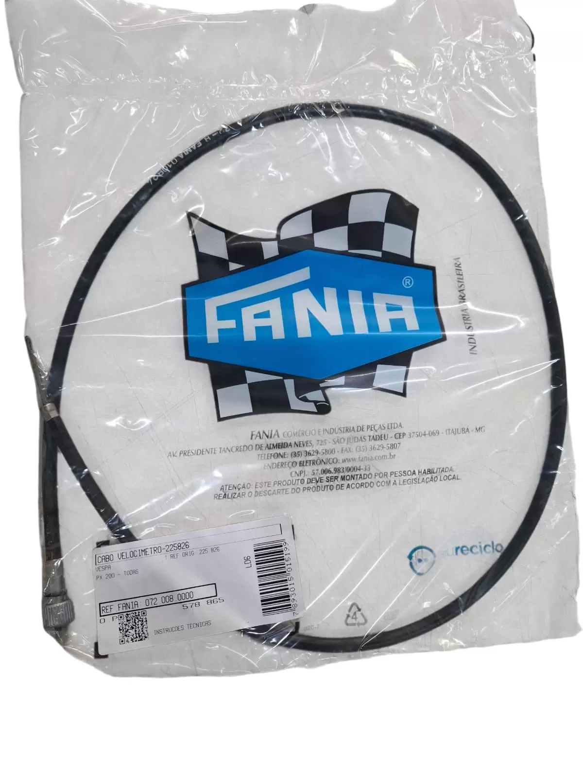 Cabo completo velocimetro vespa px 200